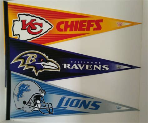 Nfl Pennants 29 Football Teams Names Mancave Bar Decor Game Flag