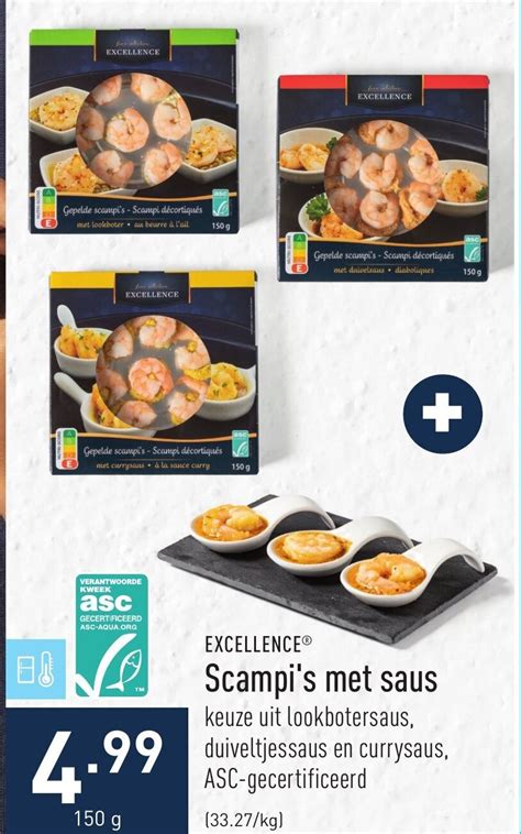 Excellence Scampi S Met Saus 150G Promotie Bij ALDI