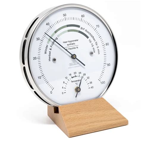 Wohnklima Hygrometerthermometer Mit Sockel ø 103 Mm Fischer