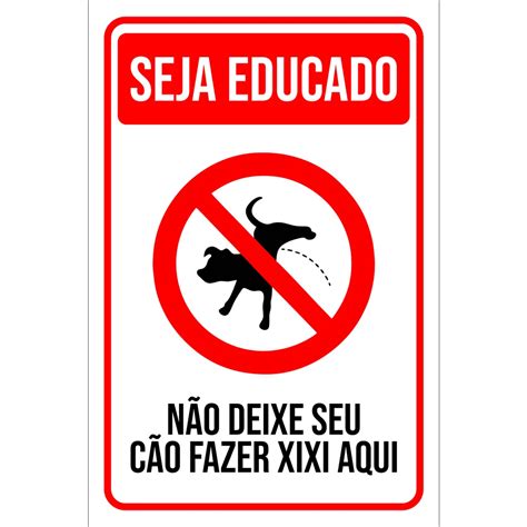 Placa 30x20 sinalização xixi cão recolha fezes Shopee Brasil