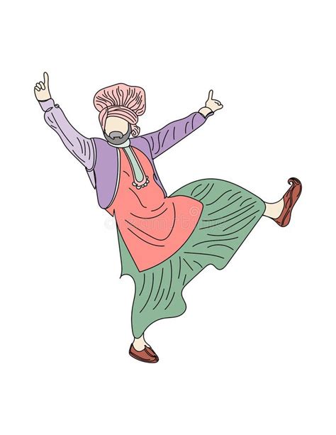 Vettoriale Di Danza Bhangra Logologo Indian Punjabi Disegni