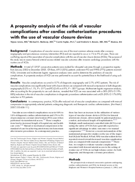 (PDF) Ischemic Complications of Percutaneous Femoral Artery ...