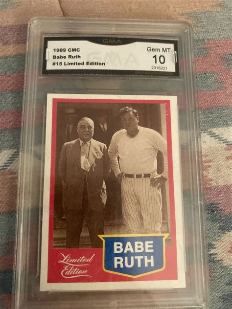 Cmc Babe Ruth Limited Edition Hof New York Yankees Gma Gem Mt