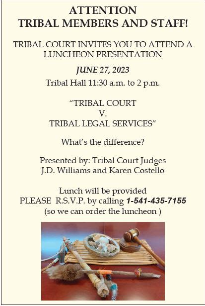 Tribal Court Luncheon Presentation - Confederated Tribes of Coos, Lower Umpqua and Siuslaw Indians