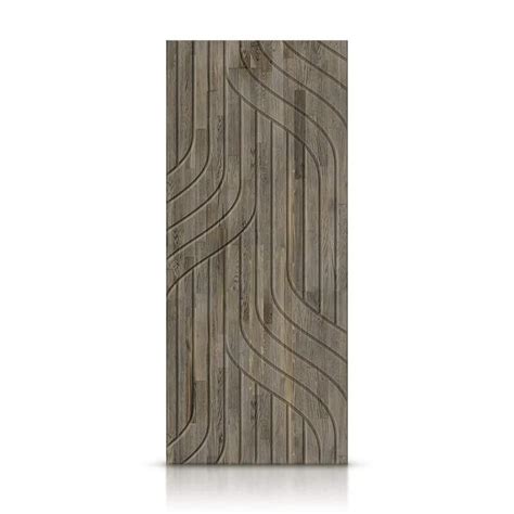 CALHOME 42 In X 96 In Hollow Core Weather Gray Stained Pine Wood