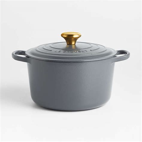 Le Creuset Round Qt Graphite Grey Enameled Cast Iron Deep Dutch