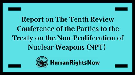 Report On The Tenth Review Conference Of The Parties To The Treaty On