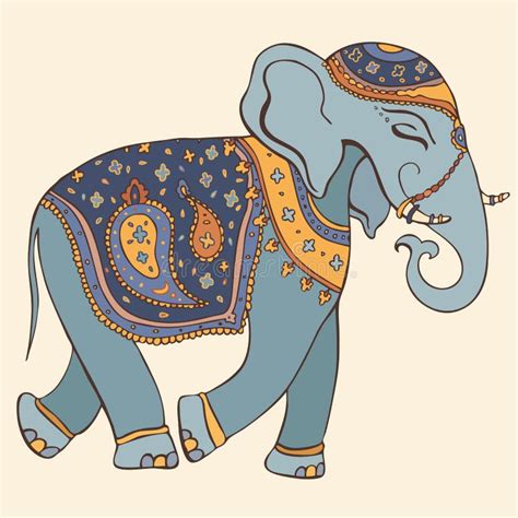 Elefante Estilo Indio Stock De Ilustración Ilustración De Grande