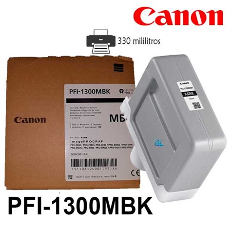 Tinta Canon PFI 1300MBK Negro Mate Pro 2000 Original G Limagars Peru