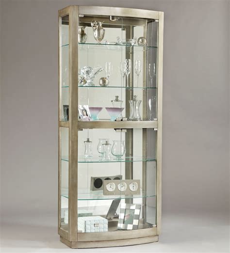 Platinum Glass Door Curio Curio Cabinets