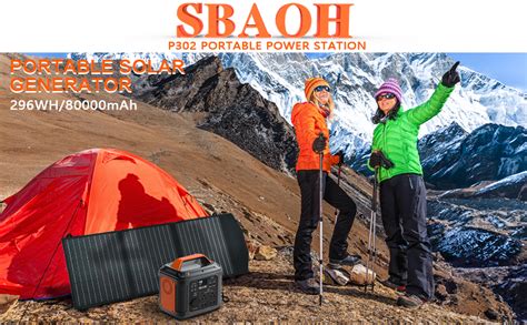 Sbaoh Portable Power Station 300w 296wh Solar Generator Quick Charge 110v Ac