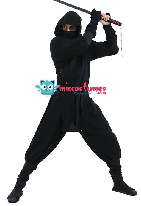 Japanese Ninja Cosplay Costume for Adults with Hood and Shoe covers