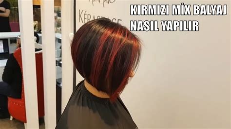 Kırmızı Mix Krepe Balyaj Nasıl Yapılır Balyaj Katlı saç kesimleri Saç