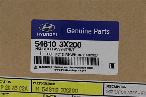 Strut Mount Front Genuine Hyundai Elantra Veloster 2011 2016 546103X200