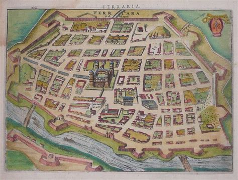 Ancient Map of Ferrara, Italy