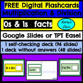 Freebie Self Checking Digital Multiplication Division Flashcards S