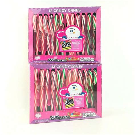 24 Jolly Rancher Candy Canes Fruit Flavors Strawberry Mixed Berry Watermelon Jollyrancher