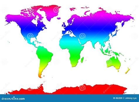 Rainbow World Map Stock Photo - Image: 86300