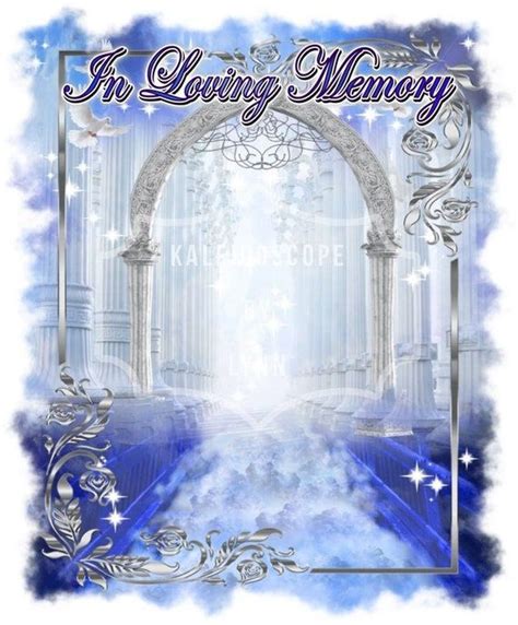 Blue Heavens Gate Angel Memorial Png Add Photo Rest In Peace Template