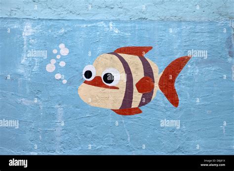 Its A Photo Of A Paint Or Draw Of A Funny Fish He Has Big Eyes And