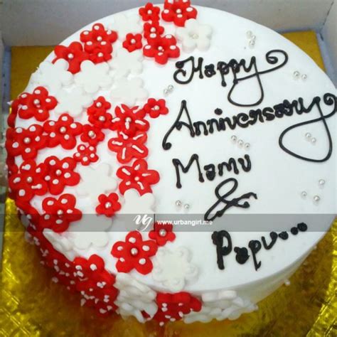 "Delightful Anniversary Flower Cake | Same-day Delivery | UG Cakes Nepal"