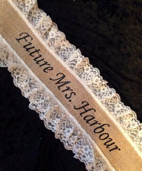 Bachelorette Sash Bridal Shower Sash Burlap Lace 2305302 Weddbook