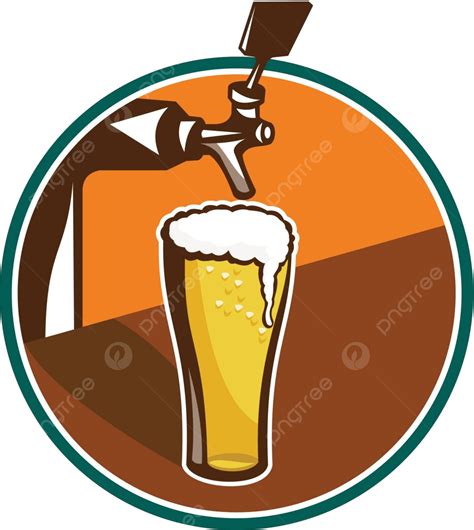 Beer Pint Glass Tap Retro Retro Drink Artwork Vector Retro Drink