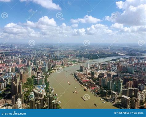 River Huangpu Aerial View Shanghai Stock Photo Image Of Aerial