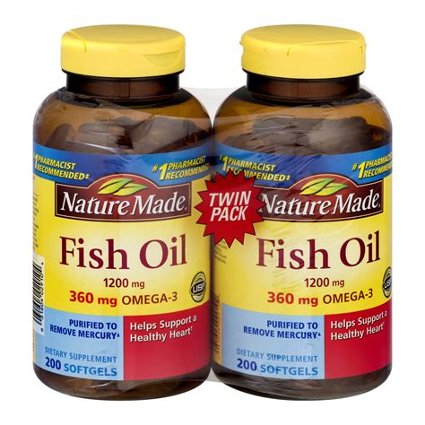 Nature Made Fish Oil Softgels 1200 Mg 200 Ct 2 Pack Walmart