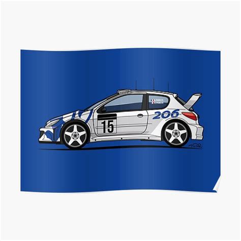 Peugeot 206 Wrc Poster For Sale By Icrdesigns Redbubble