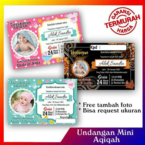 Jual Kartu Undangan Aqiqah Tasyakuran Kelahiran Shopee Indonesia