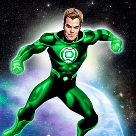 Prompthunt Chris Pine As Green Lantern Hal Jordan Flying Through Space