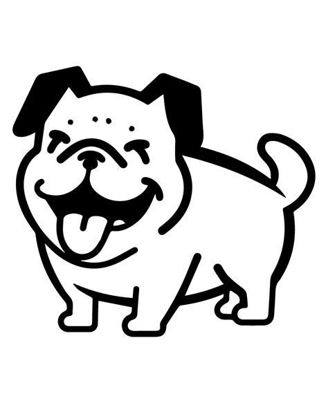 Bulldog vector icon glyph isolated, black and white silhouette ...