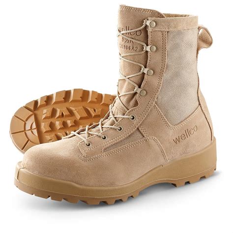 Military Style Wellco® Hw V Trax® Combat Boots Tan 230115