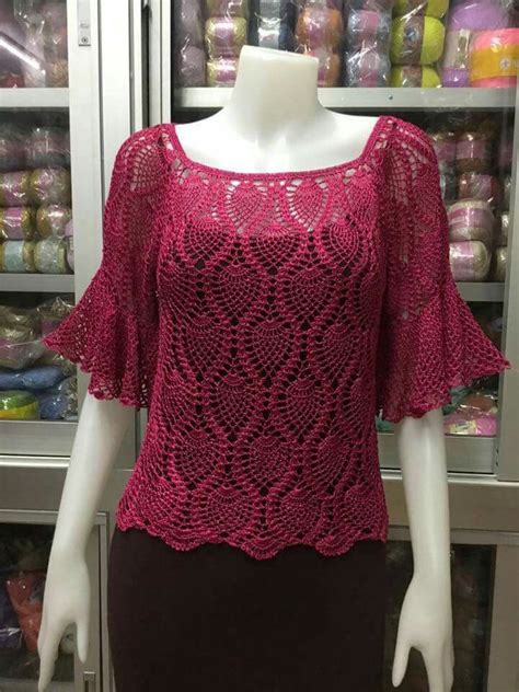 Pin By Carolina On Blusas A Crochet Crochet Blouse Crochet Top