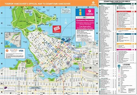 Vancouver hotels and sightseeings map | Vancouver hotels, Vancouver map ...