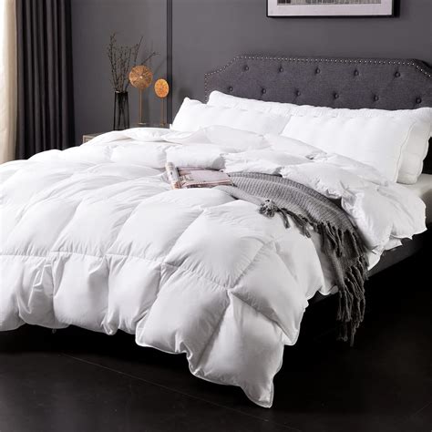 Premium Goose Feathers Down Comforter Queen Size For All Season Medium Warmth 100