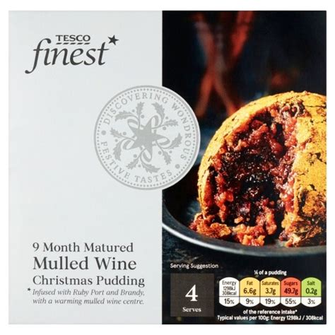 Tesco Finest Mulled Wine Christmas Pudding 400G - Tesco Groceries