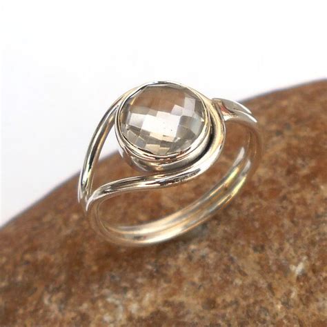 Clear Quartz Ring Crystal Quartz Ring Faceted By 925silverart