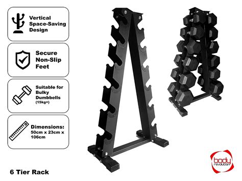 Body Revolution Color Negro Soporte Vertical Para Mancuernas Niveles