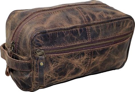 Men S Genuine Leather Toiletry Bag Waterproof Dopp Kit Shaving Bags And