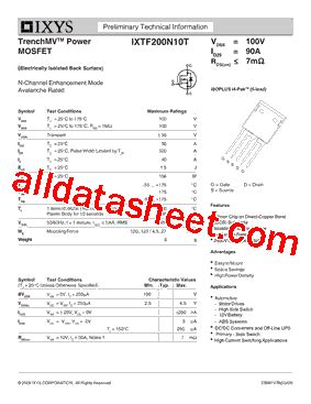 Ixtf N T Datasheet Pdf Ixys Corporation