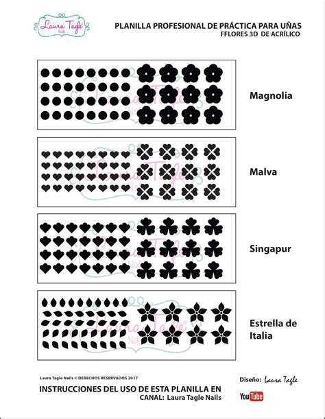 Plantillas Para Practicar 3D En Uñas