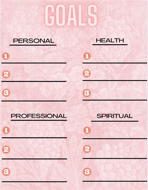 Goals Printable Worksheet - Etsy