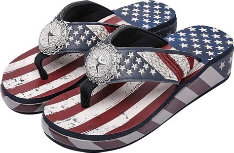 Amazon Montana West Patriotic Wedge Flip Flops For Women Western