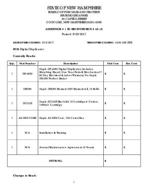 Fillable Online Das Nh Addendum To Bid Invitation Fax Email