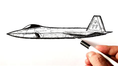 How To Draw A Fighter Jet F 22 Raptor YouTube