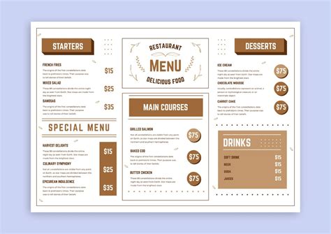 Customize This Monocolor Simple Leaves Dots Delicious Food Menu