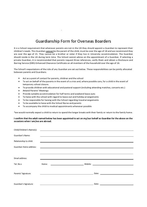 40 Printable Temporary Guardianship Forms All States Artofit