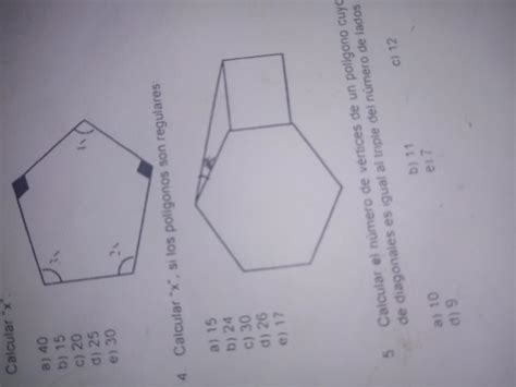 Calcular X Si Los Poligonos Son Regulares Brainly Lat